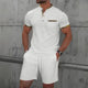 Summer Men Sports Polo Suit Short Sleeve Stylish Zipper Polo Shirt And Shorts Set Men Casual Streetwear 2-pie Leisure Sports Set
