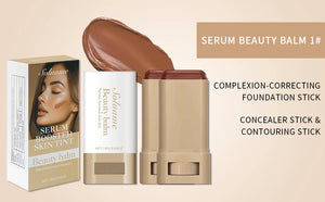 2PCS Foundation Stick Beauty Balm Serum Boosted Skin Tint, Solid Tinted Moisturizing Serum Contour Stick Foundation Face Stick f
