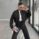 FSMG Casual Sweatshirt Pants Set Solid Zippers Jackets Loose High Waist Lace-up Elastic Waist Trousers Suits Sportswear 2 Pieces