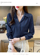 New Spring satin shirts solid color office ladies shirts fashion Women Blouses Long Sleeve Tops Blusas Mujer