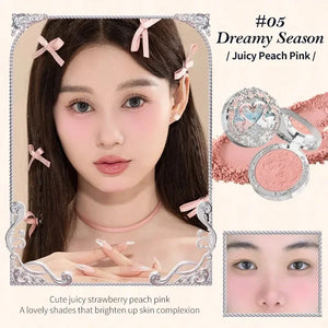 Flower Knows All series Swan Ballet Velvet Embossed Blush Matte Makeup Pressed Blusher Powder Pallet Women Gift Set