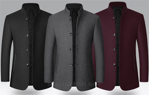 Autumn/Winter Woolen Coat British Style Solid Mid-Length Men Wool Woolen Jacket Men Coat Business Overcoat Male