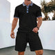Summer Men Sports Polo Suit Short Sleeve Stylish Zipper Polo Shirt And Shorts Set Men Casual Streetwear 2-pie Leisure Sports Set