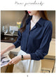 New Spring satin shirts solid color office ladies shirts fashion Women Blouses Long Sleeve Tops Blusas Mujer