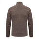 Thickened jacket men's autumn and winter warm trend line stand collar knitted cardigan sweater coat